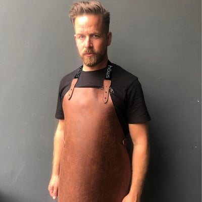 Leather apron, brown